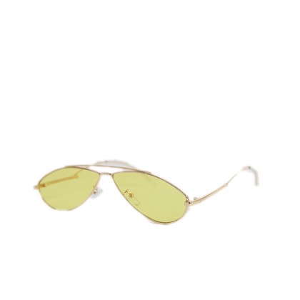 Γυαλιά ηλίου γατίσια με κίτρινο φακό και μεταλλικό σκελετό