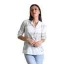 Σατέν μπλούζα με κουμπιά (Λευκό)