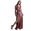 Μάξι φόρεμα κρουαζέ σατέν με ζώνη (Ροζ σάπιο μήλο)