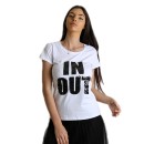 Λευκή μπλούζα με παγιέτες ''IN OUT''