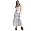 Φόρεμα μάξι με κεντητές λεπτομέρειες (Λευκό)