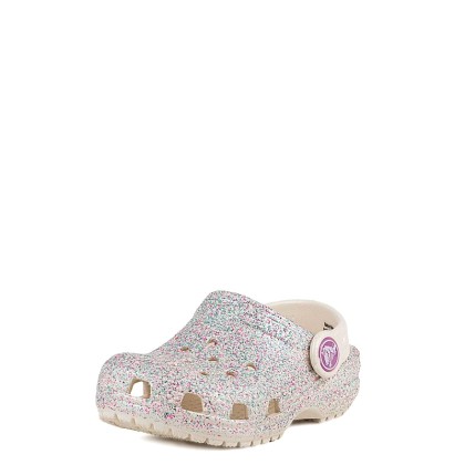 Classic Glitter Clog Kids Crocs (205441-159 Ecru)