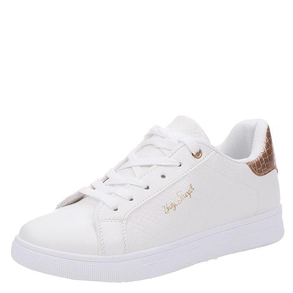 Γυναικεία Sneakers Plato BY-0351 White-Gold Sport