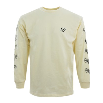 VANS T-shirt Long Sleeve Love Hate Ανδρικό - Μπεζ (VN0A54DBZ6K1)