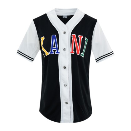 KARL KANI College Baseball Shirt Γυναικείο - Μαύρο - Λευκό (KKWQ