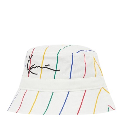 KARL KANI Bucket Hat Signature Pinstripe - Λευκό (KKWACCQ12105WH