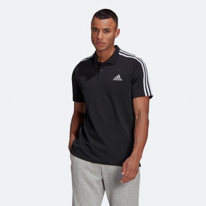 Adidas Essentials Pique Small Logo 3-Stripes Polo Shirt - GK9097