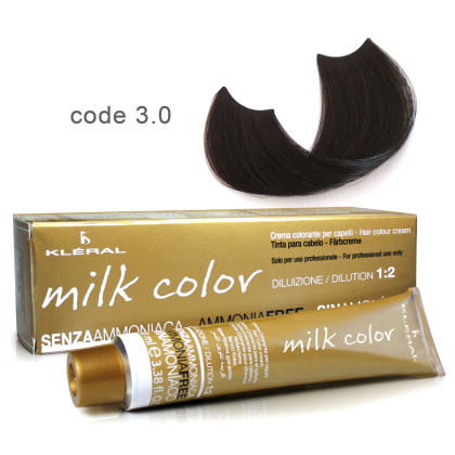 Kleral Milk Color Κρέμα Βαφής Μαλλιών Χωρίς Αμμωνία 3.0 Καστανό 