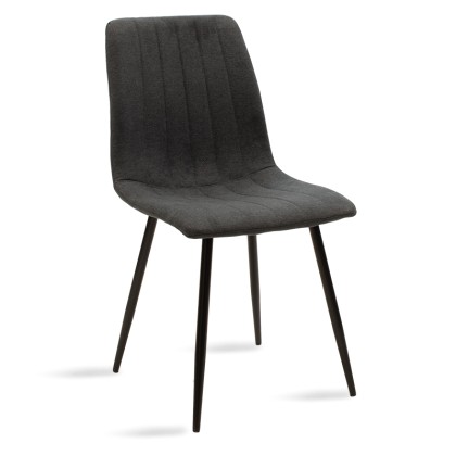 
        Καρέκλα Noor pakoworld μεταλλική μαύρη με ύφασμα ανθρακ