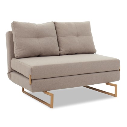 
        Καναπές 2θέσιος-κρεβάτι Edda pakoworld ύφασμα μπεζ-καφέ