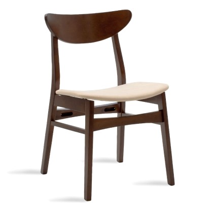 
        Καρέκλα Adoree pakoworld ξύλο rubber wood καρυδί-ύφασμα