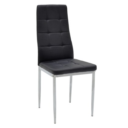 
        Καρέκλα Cube pakoworld μεταλλική χρωμίου PU μαύρο
     