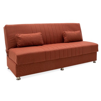 
        Καναπές κρεβάτι Sambo pakoworld 3θέσιος ύφασμα κεραμιδί