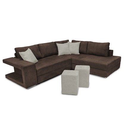 
        Γωνιακός καναπές-κρεβάτι αριστερή γωνία-σκαμπό Karna pa