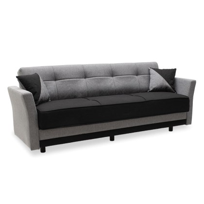 
        Kαναπές κρεβάτι Diego pakoworld 3θέσιος ύφασμα μαύρο-γκ