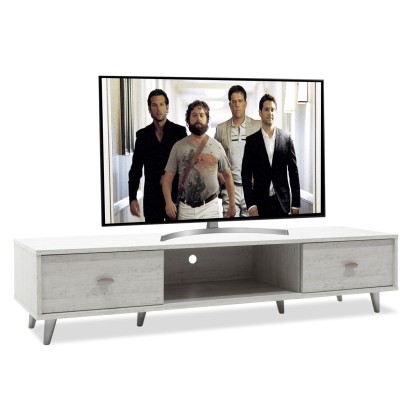 
        Έπιπλο τηλεόρασης FIRENZE  pakoworld χρώμα γκρι-λευκό 1