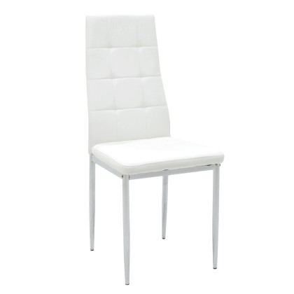 
        Καρέκλα Cube pakoworld μεταλλική χρωμίου PU λευκό
     