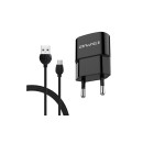 Awaei Micro USB Cable & USB Adapter C-831 Μαύρο + ΔΩΡΟ TOUCHPEN 