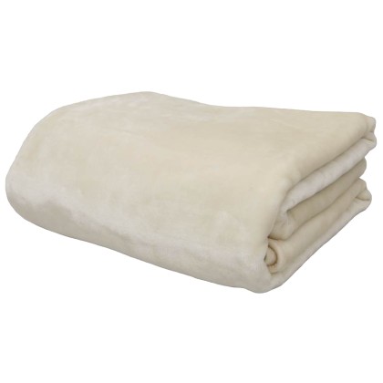 Κουβέρτα Βελουτέ Υπέρδιπλη Velour Blankets Solid Ivory Anna Risk