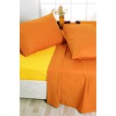 Παπλωματοθήκη Μονή Σετ Bicolour Percale Solid Orange-Yellow Carv