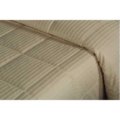 Κουβερλί Μονό Dobby Stripe ΚΒ13/ Γ Biege Cotton Satin 300TC Whit