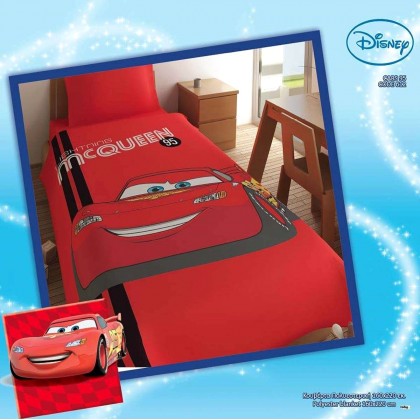 Κουβέρτα Βελουτέ Μονή Disney Cars Mcqueen Limnaios (160x240) 1Tε