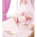 Πάπλωμα Βρεφικό Κούνιας Baby Bed Bear Cup 14 Pink Με Κέντημα Cot
