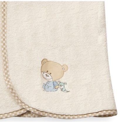 Κάπα Βρεφική Baby Bath Happy Bears 22 Με Κέντημα Cotton Dimcol (