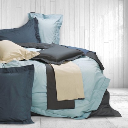 Μαξιλαροθήκες Σετ Primium Bedroom Solid Percale 2206 Blue Cotton