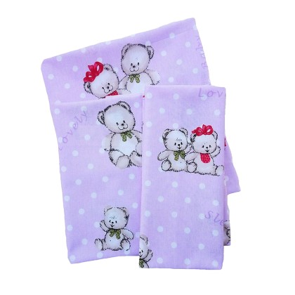 Πάνα Χασές Baby Lovely Bears Lilac 65 Cotton Dimcol (80x80) 1Τεμ
