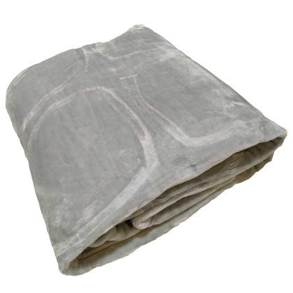 Κουβέρτα Βελουτέ Υπέρδιπλη Velour Light Grey 600gr Blanc de Blan