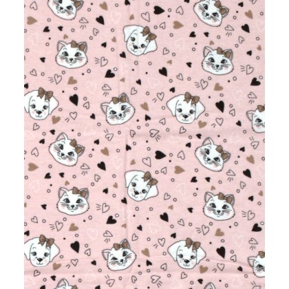 Πάνα Χασές Φανελένια Baby Flannel Puppy-Kitten 18 Pink Cotton Di