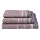 Πετσέτα Προσώπου Bath Towels Satin Stripe Lilac Cotton ΚΟΜΒΟΣ (5