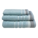 Πετσέτα Χεριών Bath Towels Satin Stripe Petrol Cotton ΚΟΜΒΟΣ (30