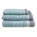 Πετσέτα Προσώπου Bath Towels Satin Stripe Petrol Cotton ΚΟΜΒΟΣ (