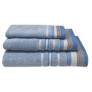 Πετσέτα Χεριών Bath Towels Satin Stripe Light Blue Cotton ΚΟΜΒΟΣ