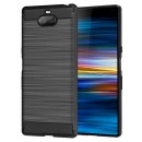 Carbon Case Flexible Cover TPU Case for Sony Xperia 10 black