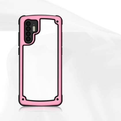 Solid Frame PC Case with TPU Bumper for Huawei P30 Pro pink