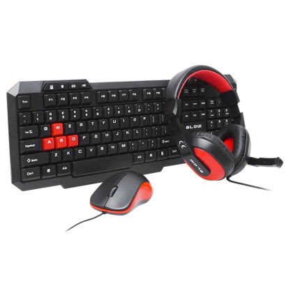BLOW 84-221 Keyboard + mouse Set V3 (US; black color, red color;