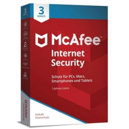 McAfee Internet Security 2020 (3 PC - 1 Year) WIN,MAC / IOS, And