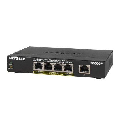 Netgear GS305P switch u nmanaged 5xGbE (4xPoE)