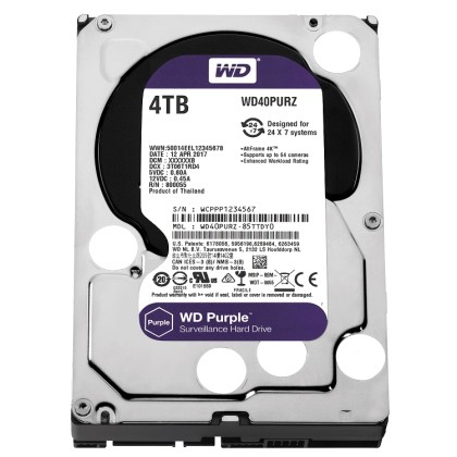 Western Digital HDD Purple 4TB 3,5'' 64MB SATAIII/5400rp