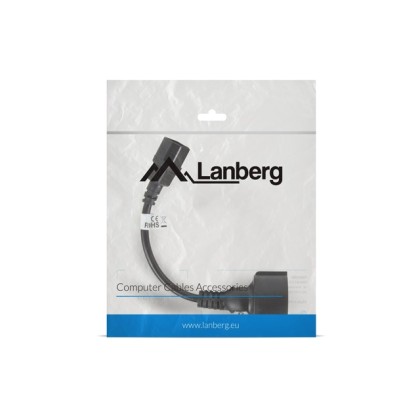 LANBERG Extension power cable IEC 320 C14 - Schuko 20cm  black