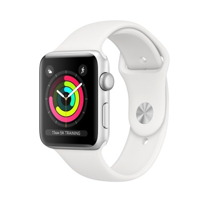 Apple Watch Series 3 GPS, 42mm Silver Aluminium Case with White 
