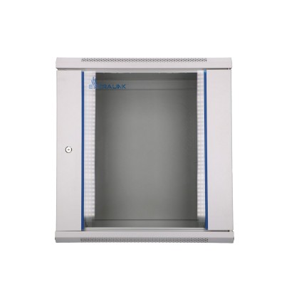 Extralink Wall cabinet rack 12U 600x450 gray glass door