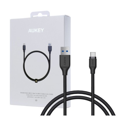 AUKEY CB-AC1 Black nylon quick cable Quick Charge | FCP | AFC | 