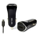 Beline Car charger USB + microUSB 1A black