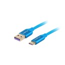 LANBERG Cable USB CM - AM 2.0 1m blue 5A, full copper