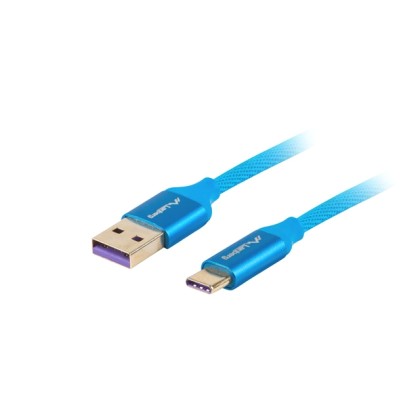 LANBERG Cable USB CM - AM 2.0 1m blue 5A, full copper