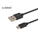 Elmak USB - USB typ C cable 2.1A, 2m SAVIO CL-129